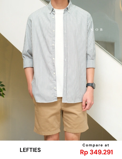 LFTLSS01002A Slim LS Shirt Grey Striped