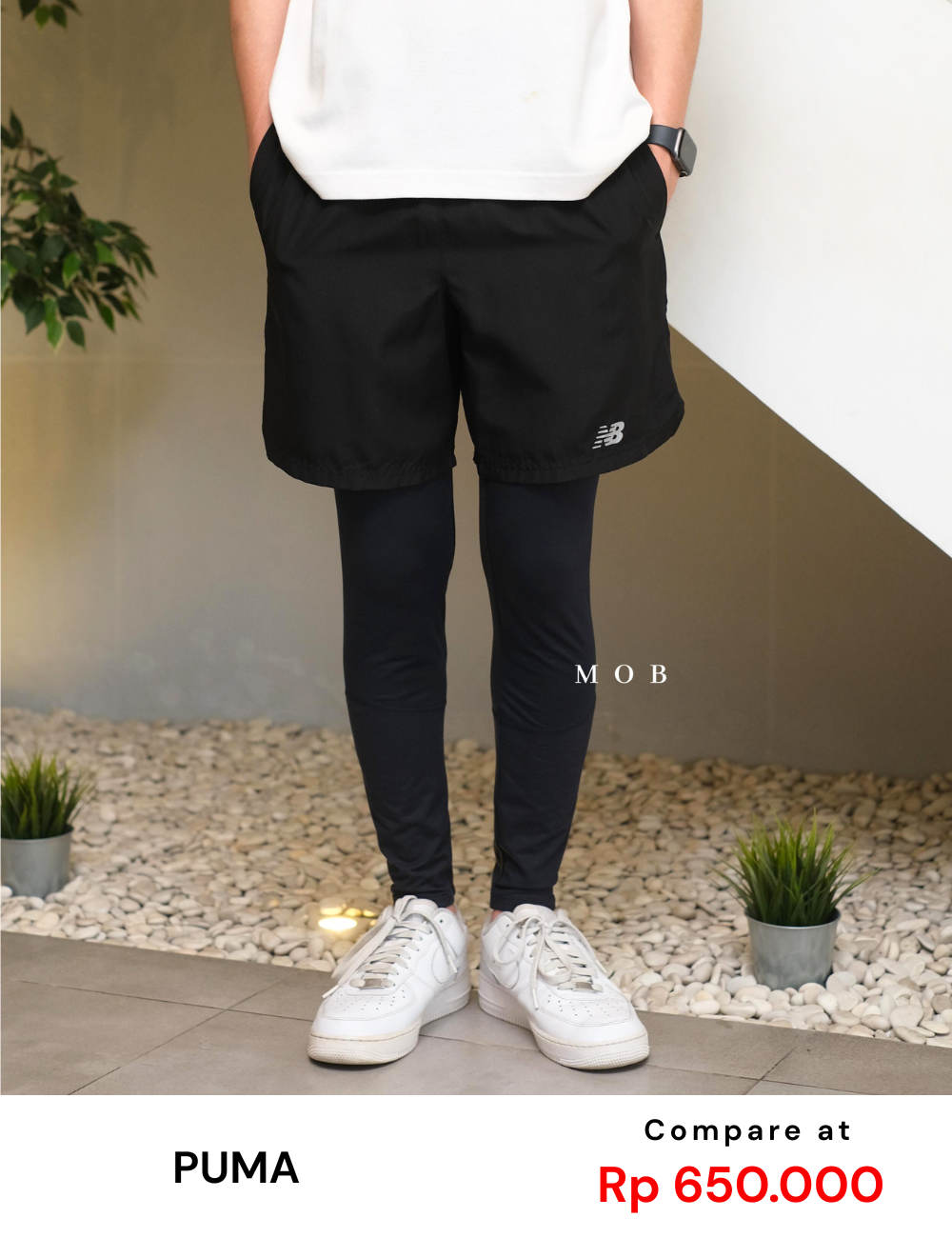 PMTG03002B Script Logo Tights Navy