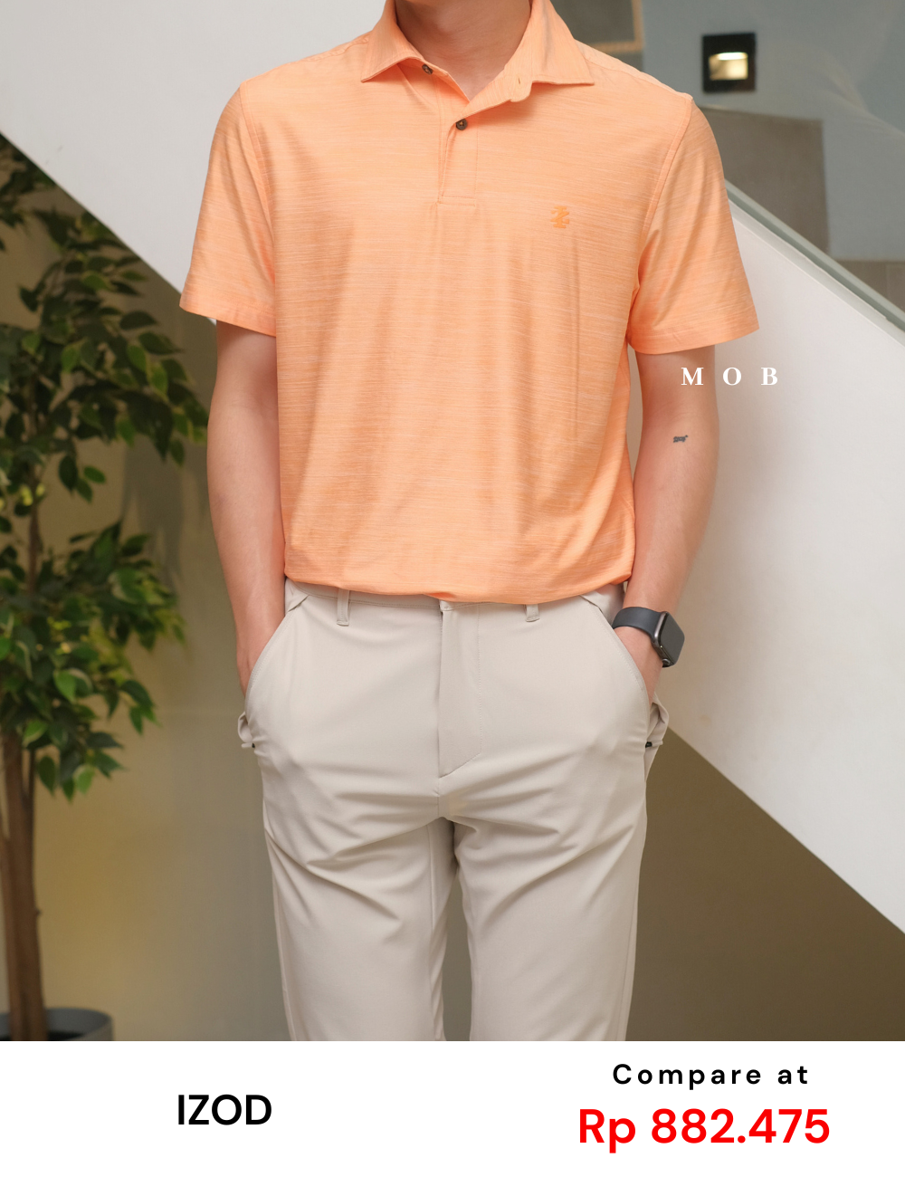 IZPS02002 Title Holder SS Golf Polo Shirt Orange Misty (XL ONLY)
