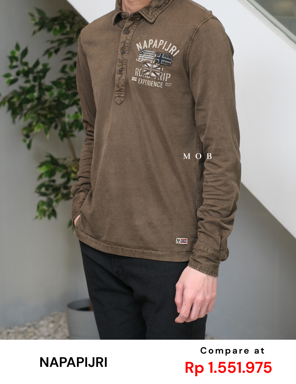 NPJPLS01001 Edor Polo LS Dark Brown