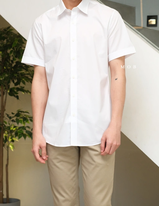 Image of MSTSSS01001 Slim Stretch SS Shirt White