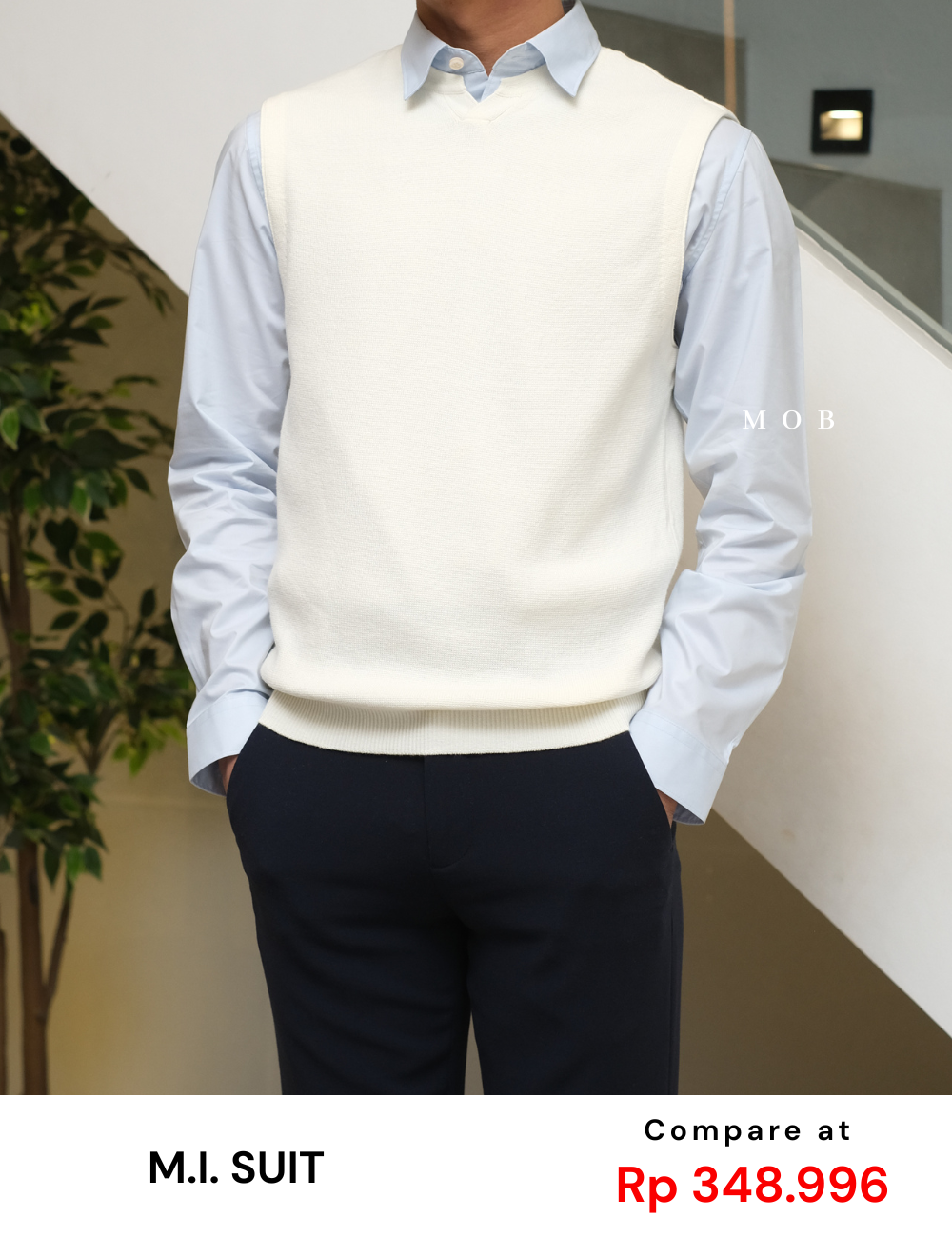 MSTVST01001 Knit Vest Ivory