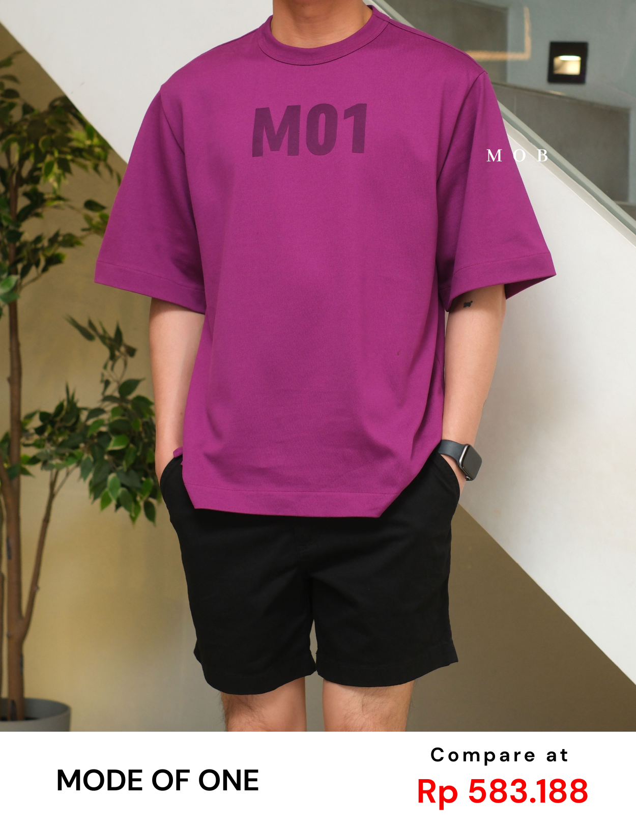 MODSST01005A Relaxed MO1 SS Tee Purple