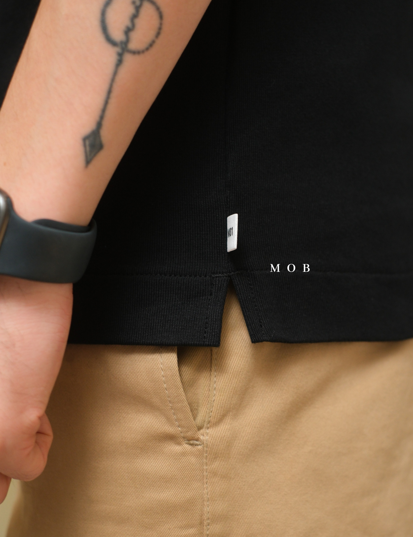 MODSST01005B Relaxed MO1 SS Tee Black