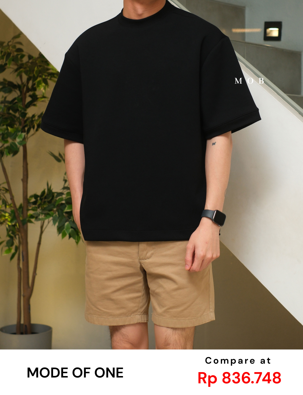 MODSST01006 Side Zipper SS Tee Black