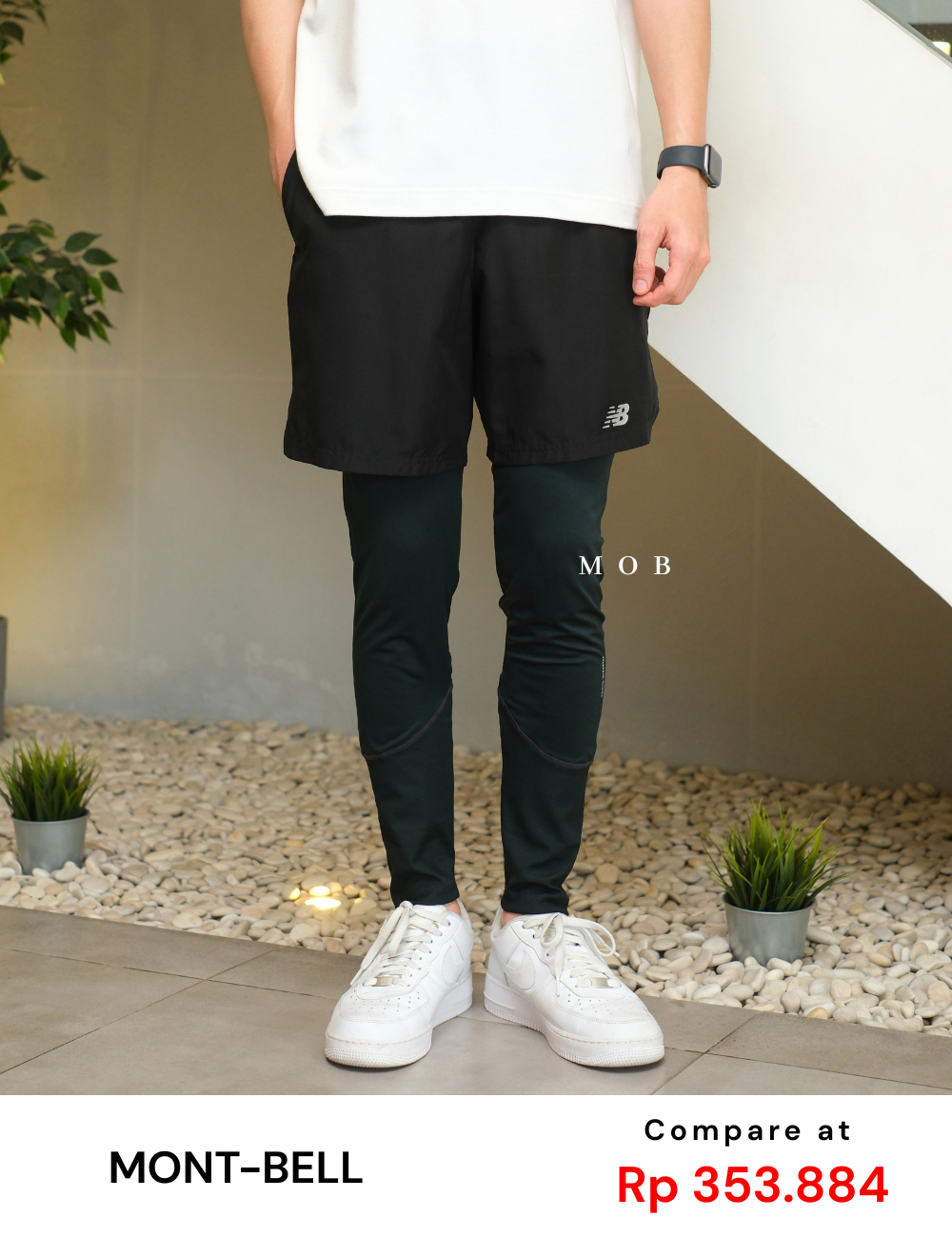 MBLTG01002A Side Logo Tights Dark Green