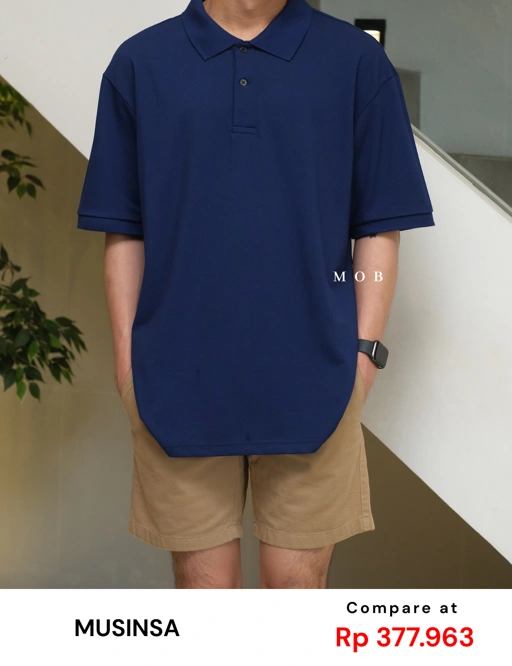 Image of MSSPSS01003E Relaxed Pique Polo SS Admiral Blue