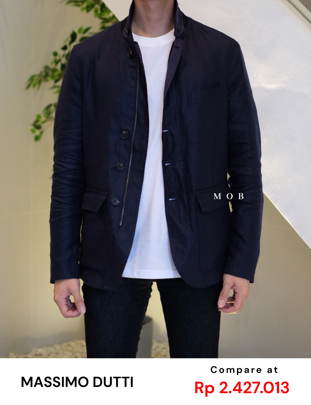 MDJ03001 Navy Linen Jacket (XL ONLY)
