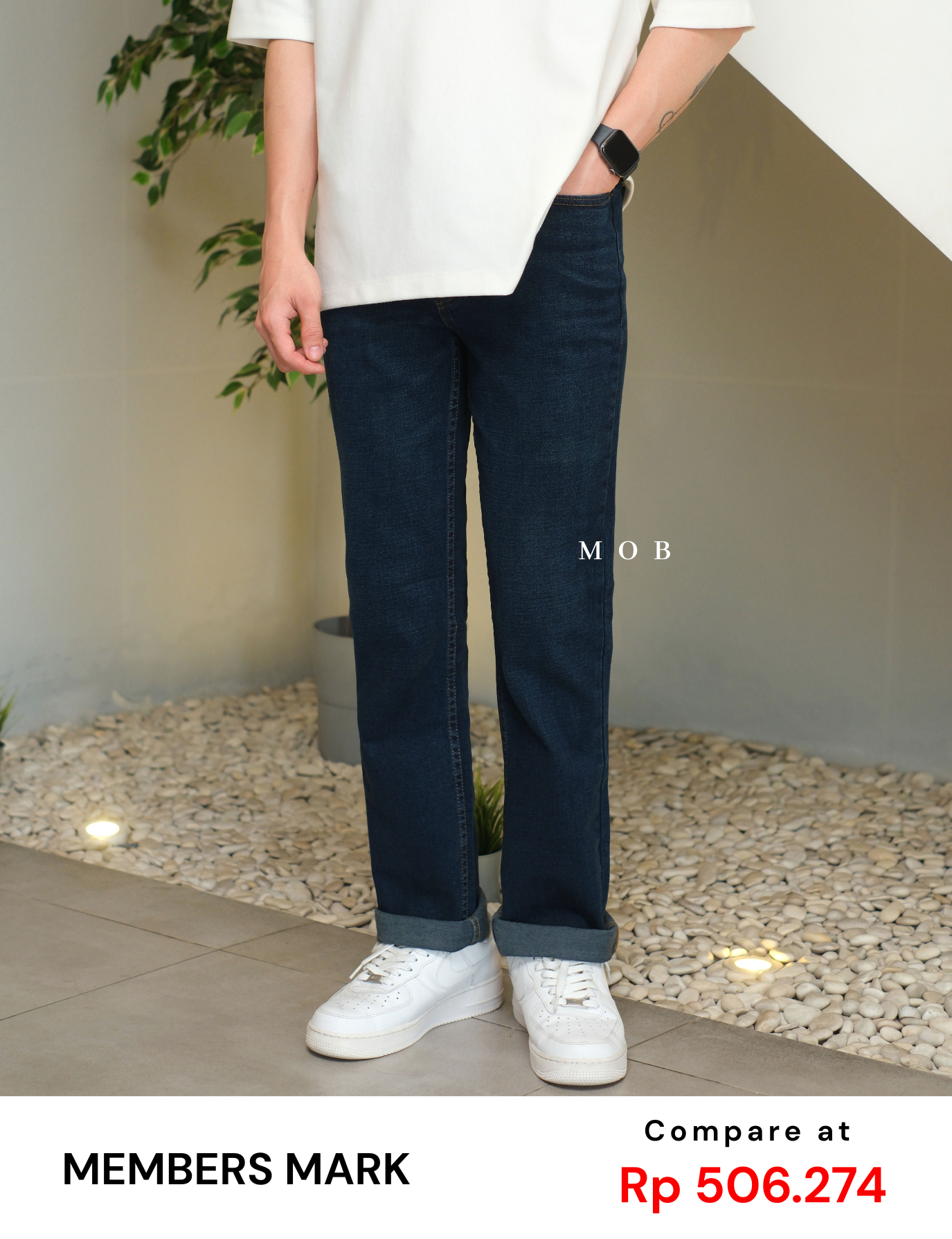 MMPT01003 Slim Straight Jeans Dark Blue