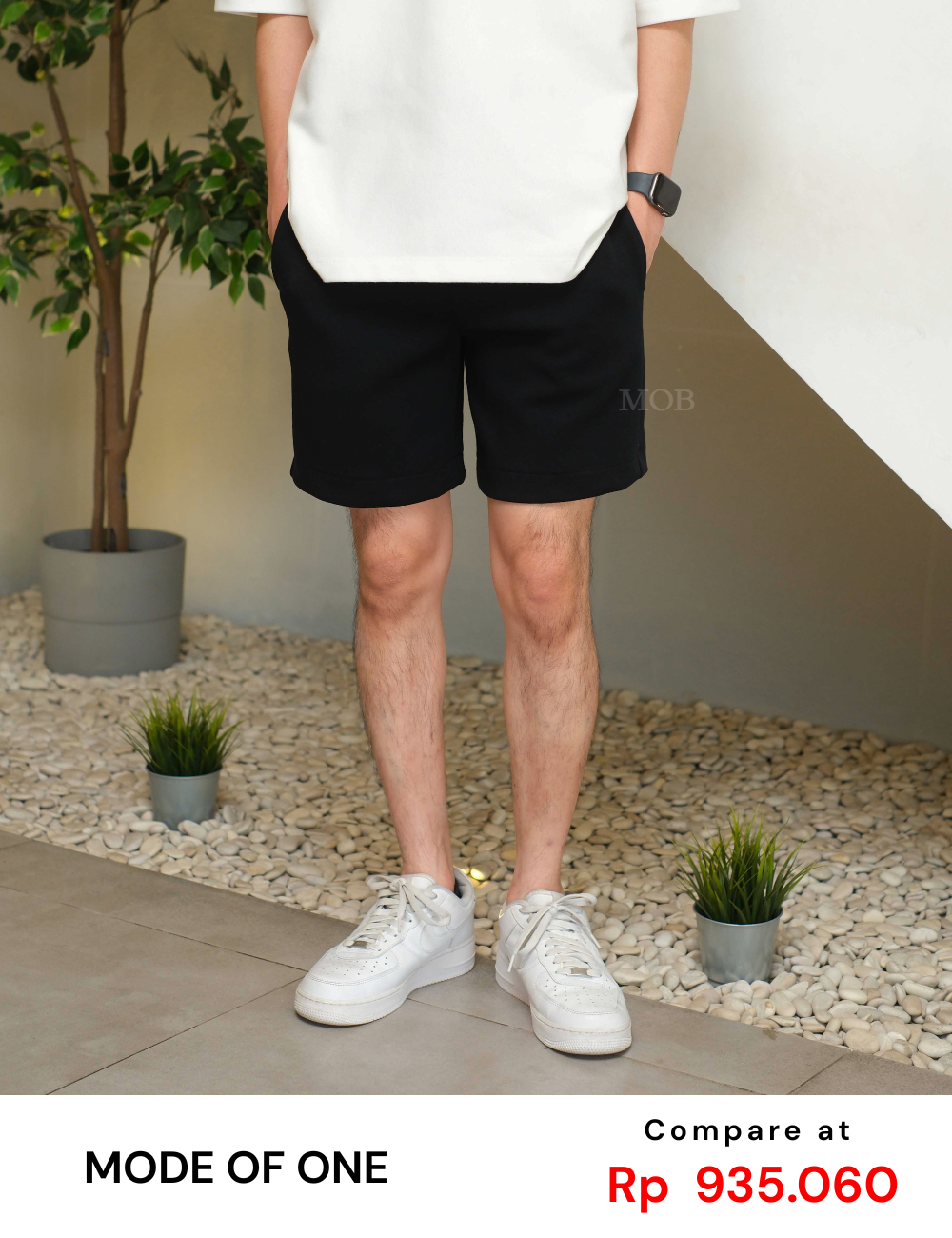 MODSR01001A Regular Pull On Track Shorts Black