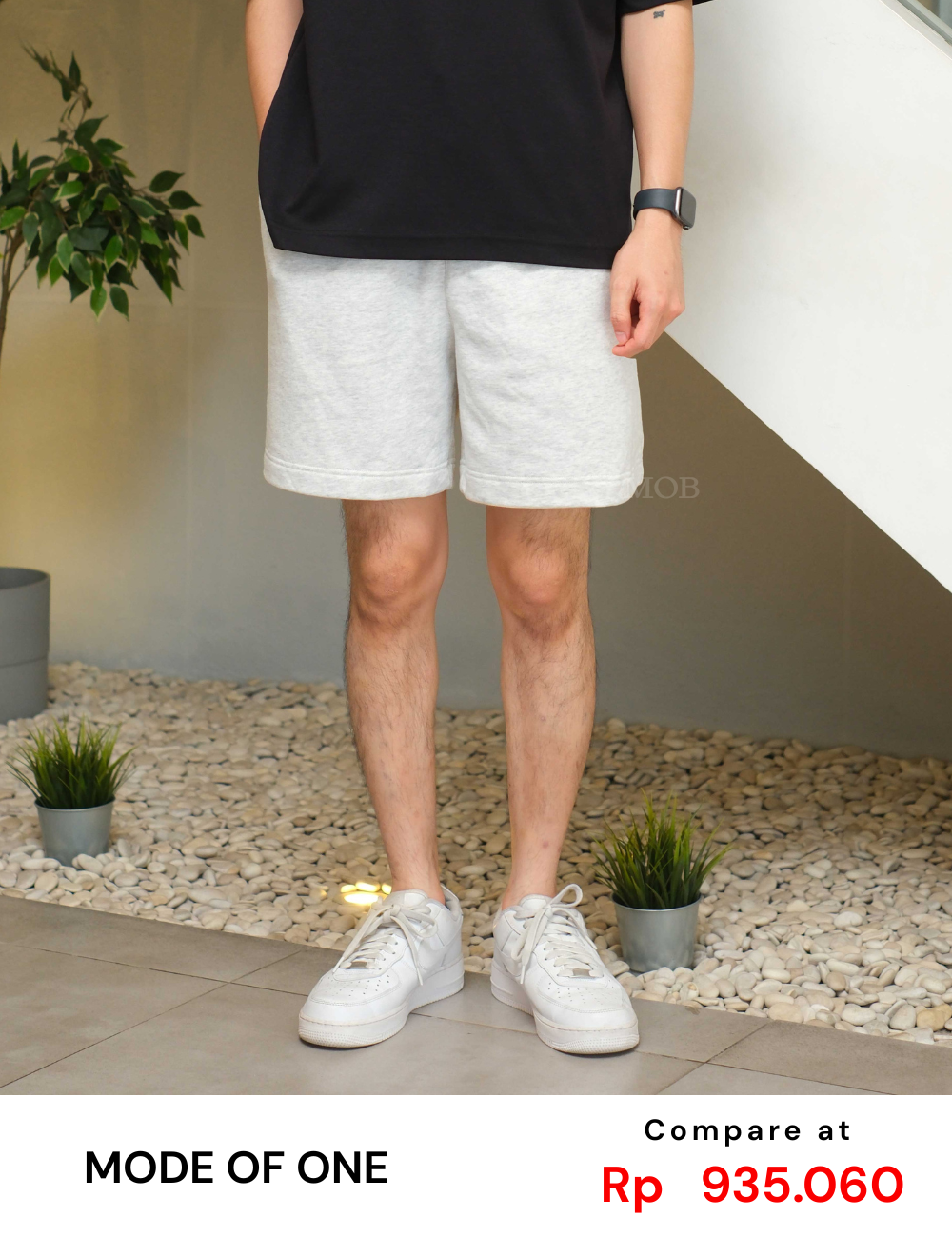 MODSR01001B Regular Pull On Track Shorts Grey Misty