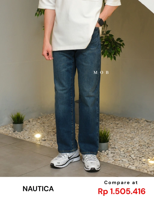 Image of NTPT02001 Original Relaxed Denim Pants Medium Blue 