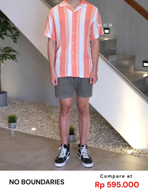 NBDSSS01015 ORANGE STRIPE SS Shirt