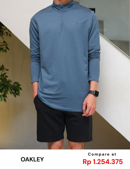 Image of OAKJ04003 Oakley Gravity Range 1/4 Zipper Blue 