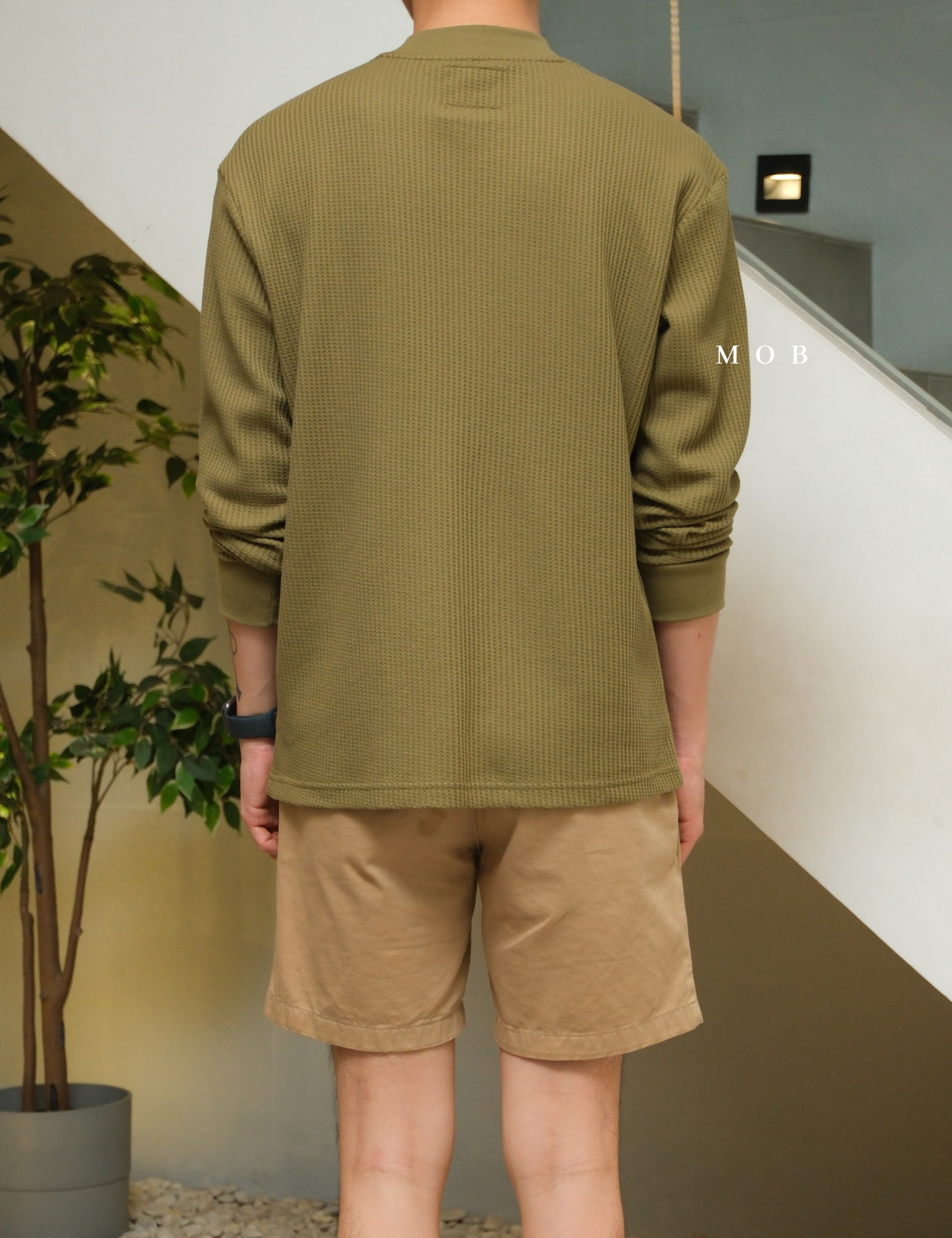 ONLST1203 Mock Neck Waffle LS Tee Willow Olive
