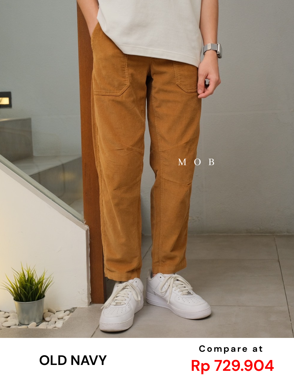 ONPT3902 Corduroy Ankle Pants Brown (L ONLY)
