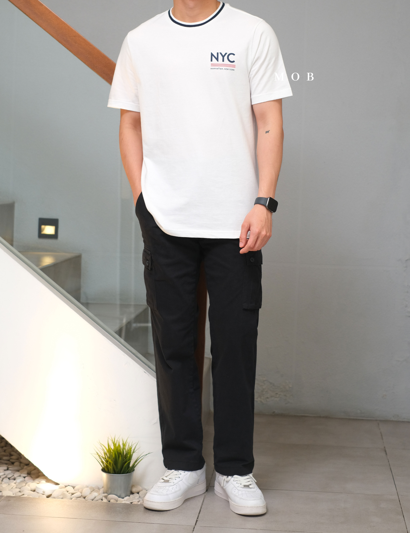 ONSST08002 Heavyweight NYC Logo SS Tee White