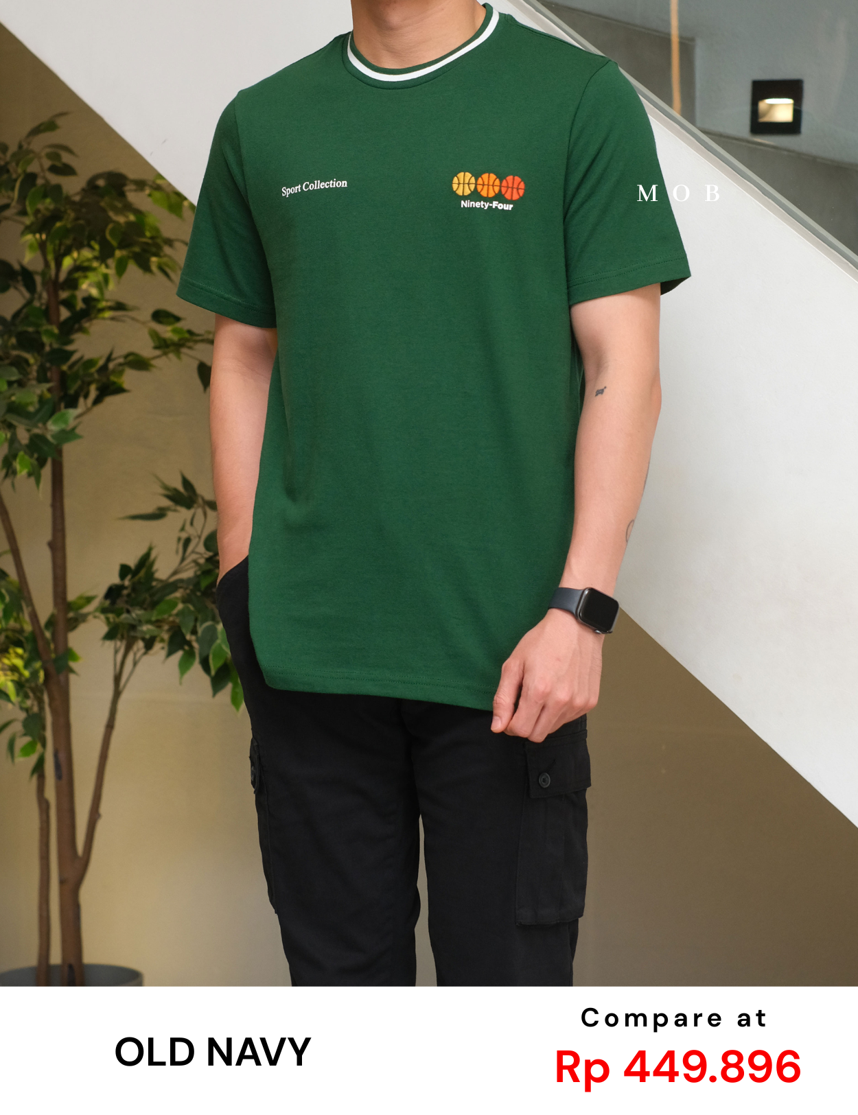 ONSST08001 Heavyweight Ninety Four SS Tee Dark Green