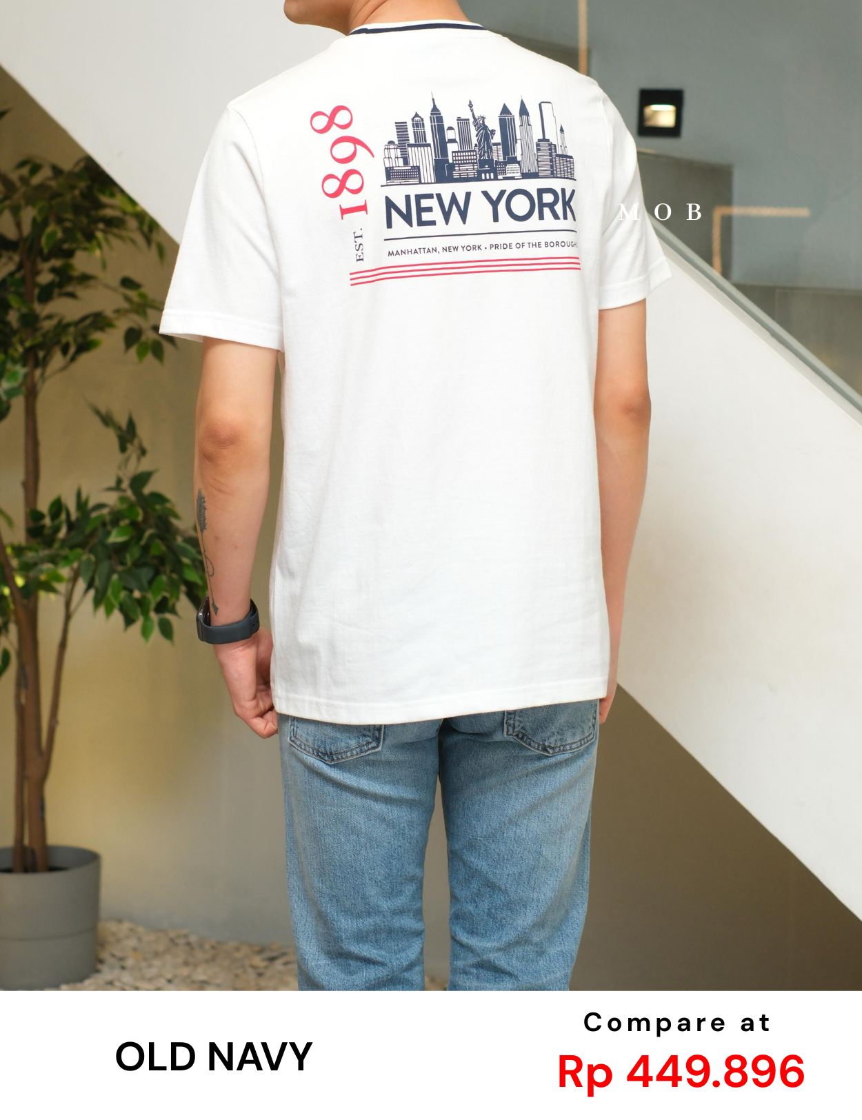 ONSST08002 Heavyweight NYC Logo SS Tee White