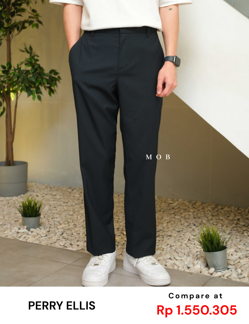 PEPT06007 SLIM Suit Pants Navy Stripe