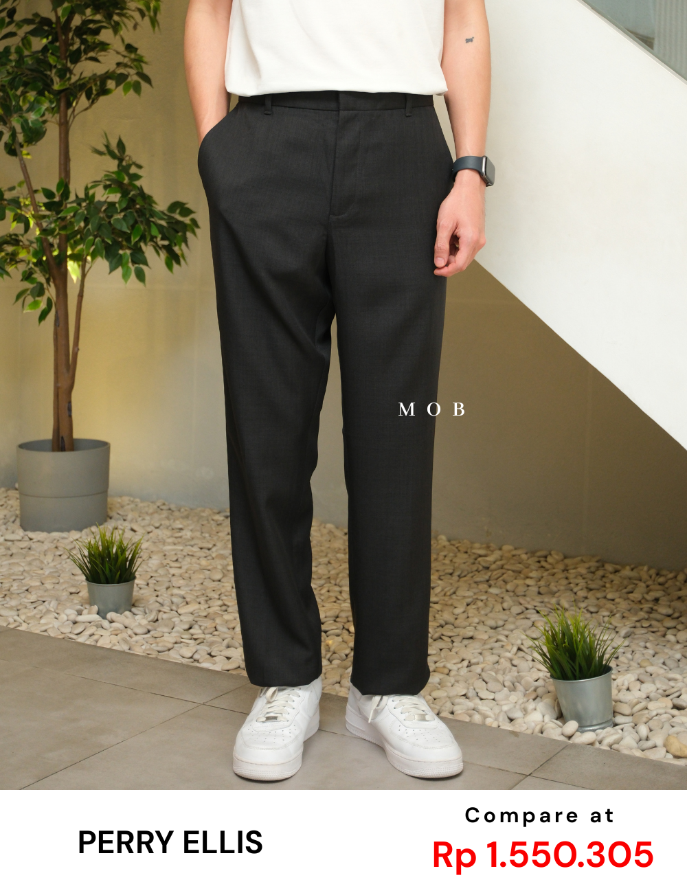 PEPT06005 SLIM Portfolio Pants Dark Grey