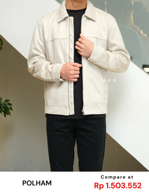PHJ02001A Faux Suede Trucker Jacket Beige