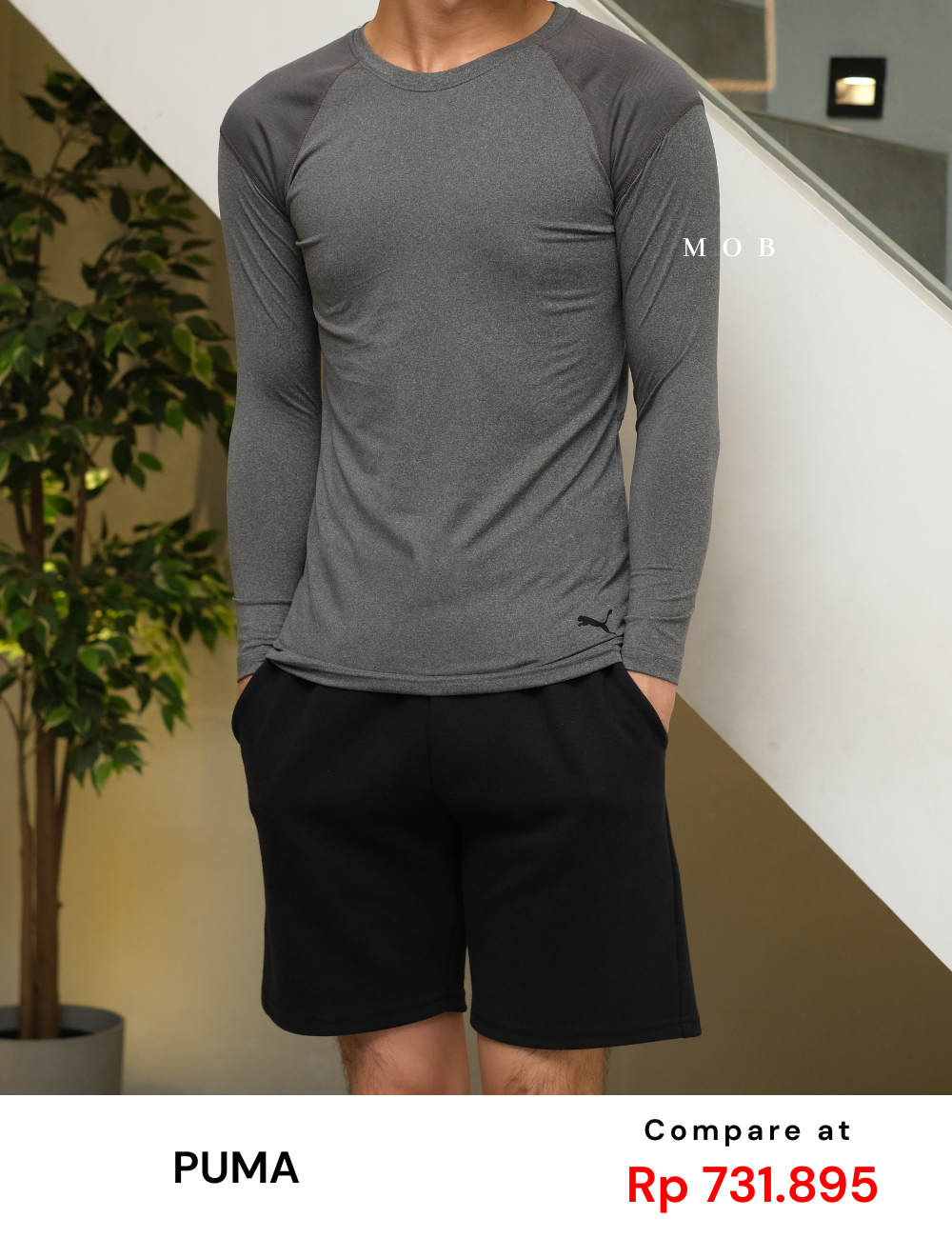 PMBL02001B Warmcell Baselayer Small Logo Grey Misty