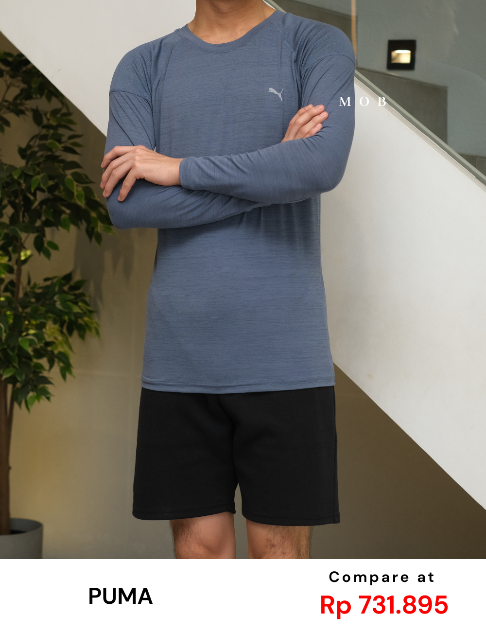 PMBL02002B Warmcell Baselayer TOP-BACK Logo Blue Grey