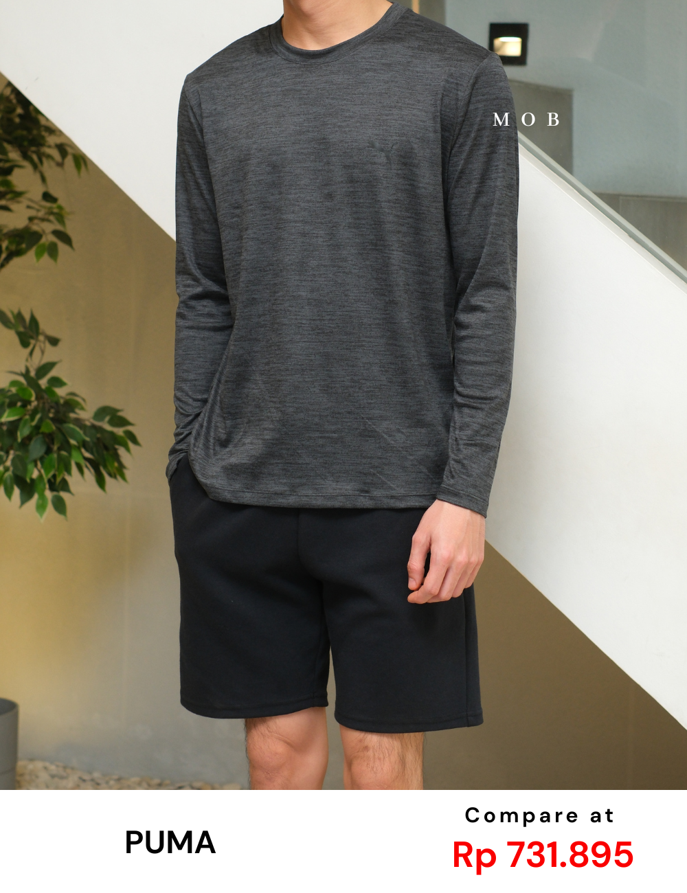 PMBL03001B Warmcell Baselayer Side Logo Dark Grey Misty