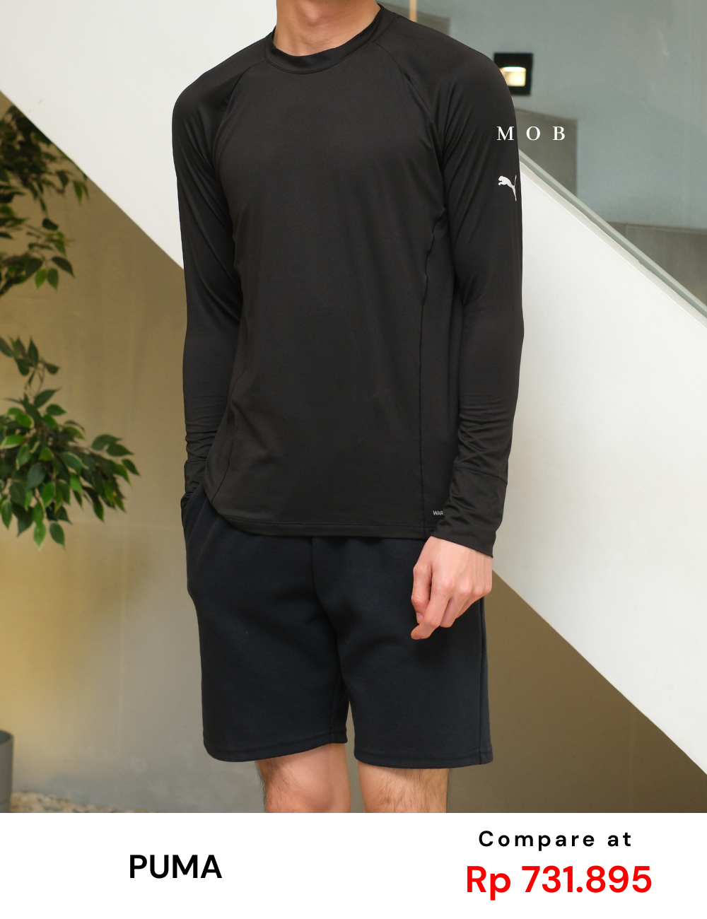 PMBL03002A Warmcell Baselayer Small Hand Logo Black