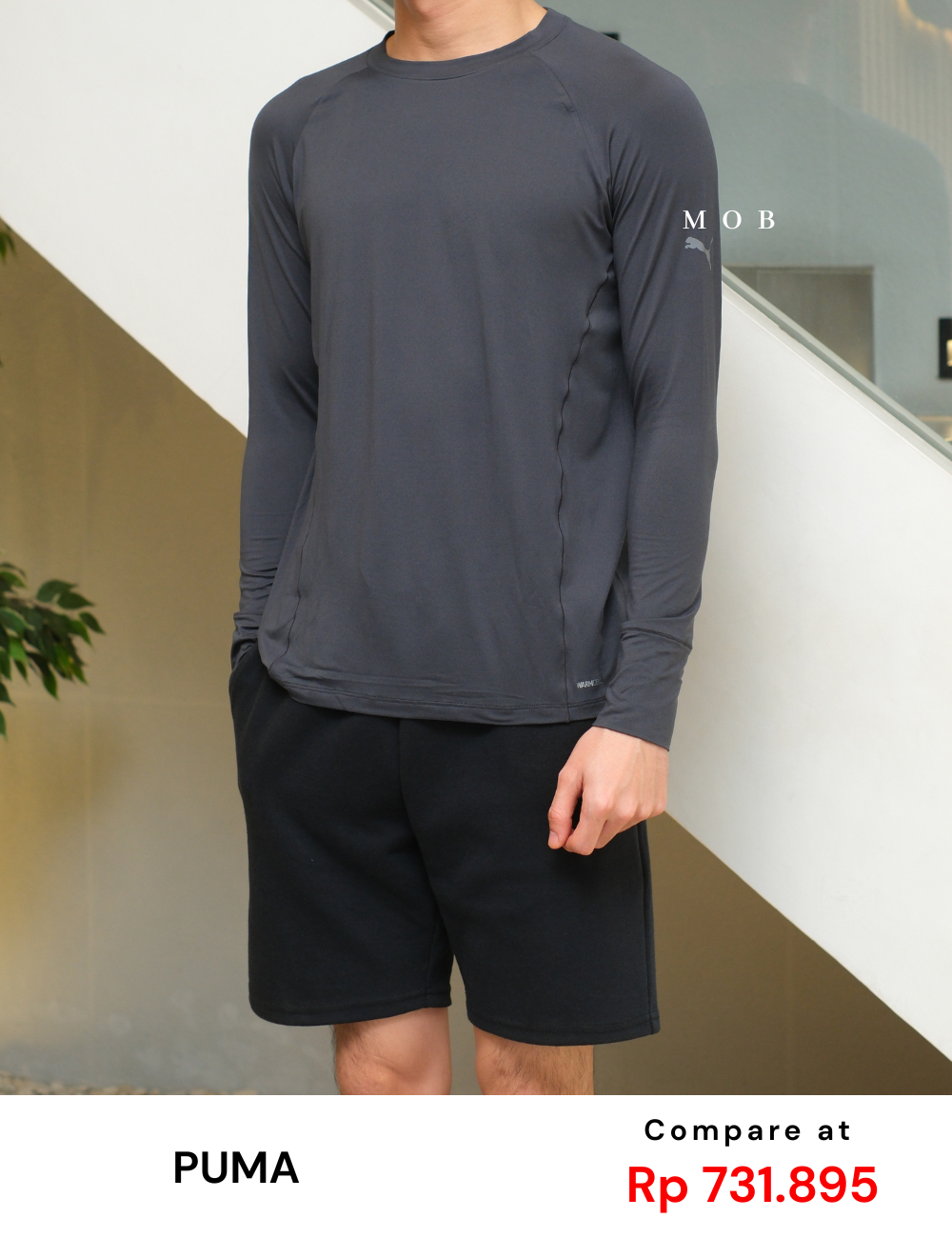 PMBL03002C Warmcell Baselayer Small Hand Logo Dark Grey