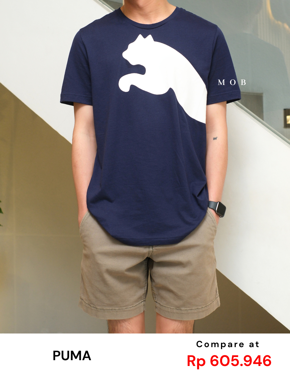 PMSST08004 Big Cat Logo SS Tee Navy