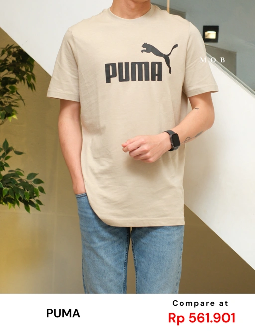 Image of PMSST07007A Essentials Heather SS Tee Light Brown