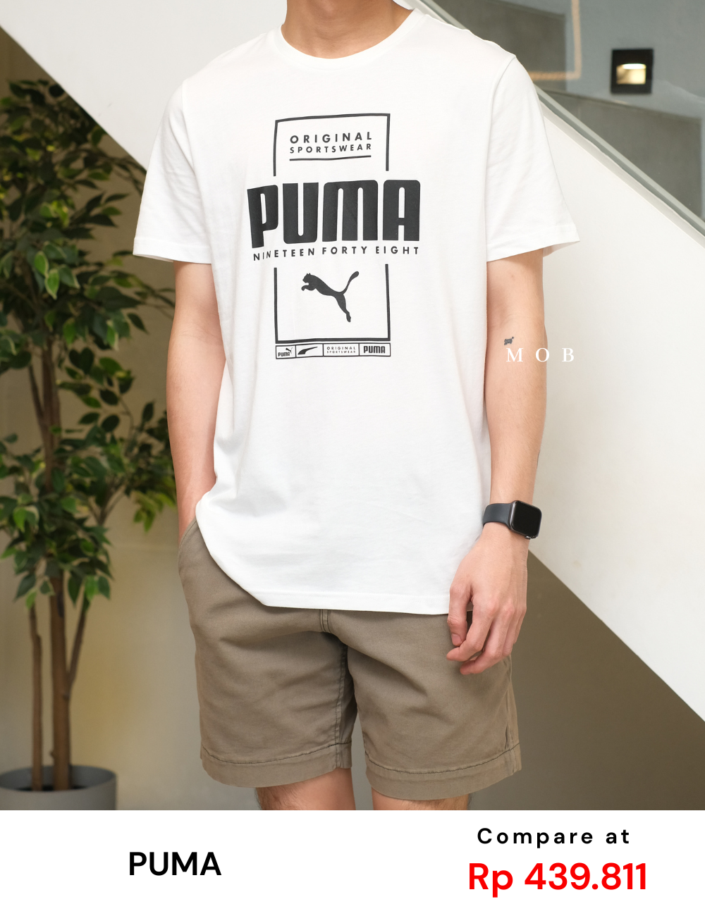 PMSST09025 Box Graphic Script Logo SS Tee White