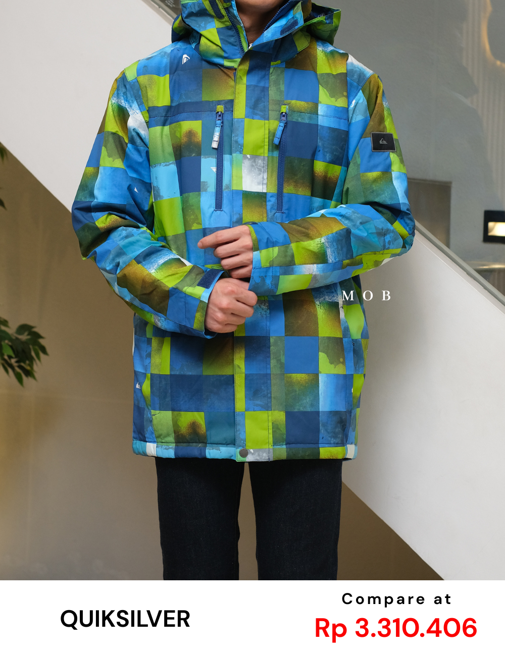 QSWP04010 Mission Snow Jacket Blue Sulphur Icey Check