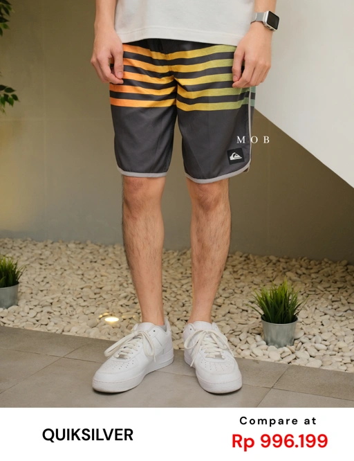 Image of QSBS03005 Charcoal Yellow Colorblocked 20" Boardshorts 