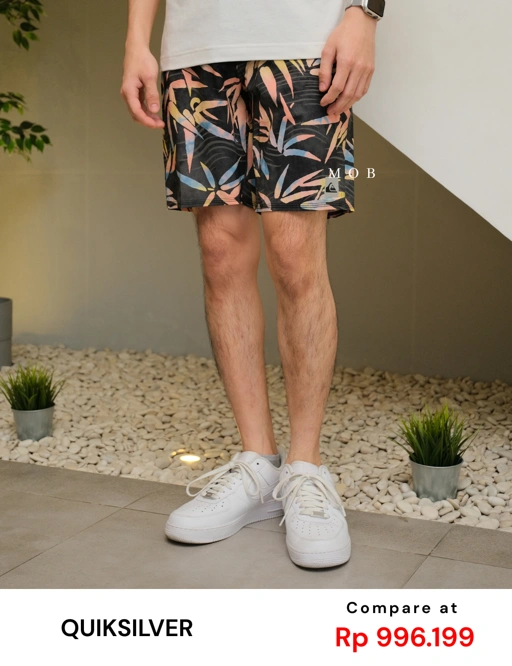 Image of QSBS03006A Highline Black Leaf 19" Boardshorts 