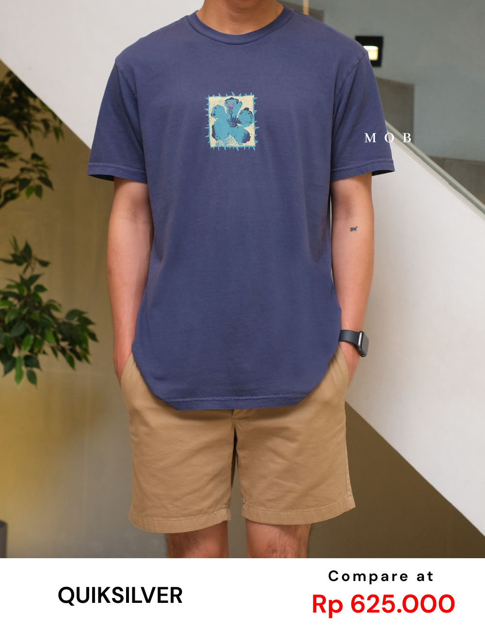 QSSST02001 Hibiscus Crown Blue SS Tee
