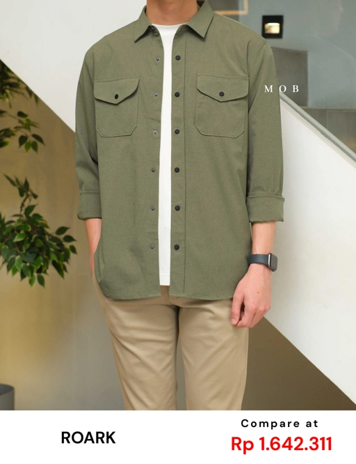 ROALSS01001 Bless Up Mechanical Stretch LS Shirt Light Army
