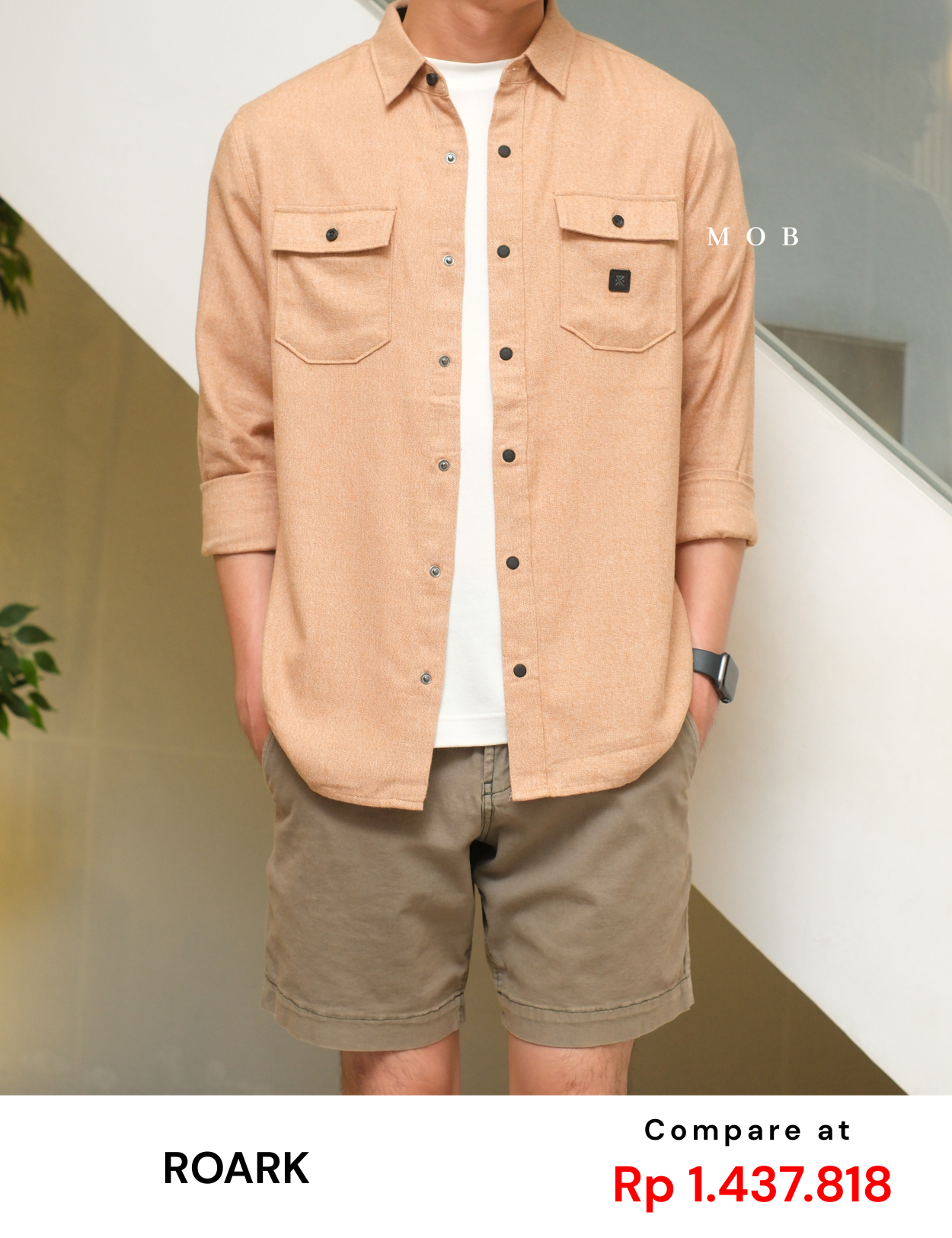 ROALSS02001A Nordsman Flannel LS Shirt Nude Misty