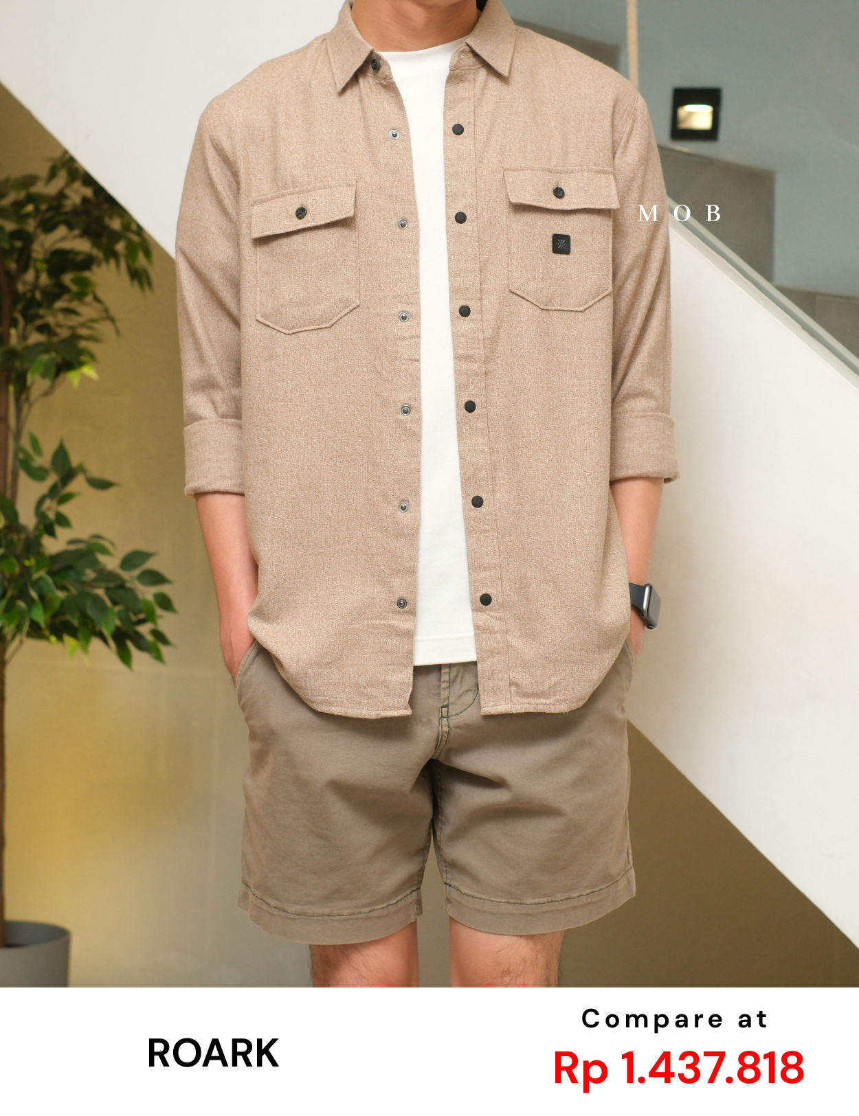 ROALSS02001B Nordsman Flannel LS Shirt Khaki Misty