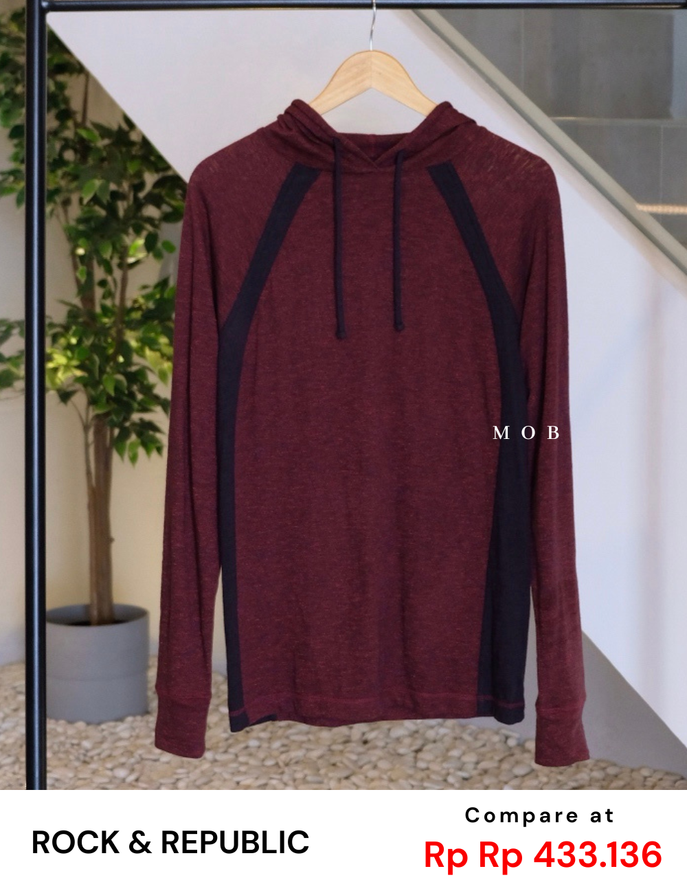 RRHOD01004 Basic Siro Hoodie Tee Maroon (XL ONLY)