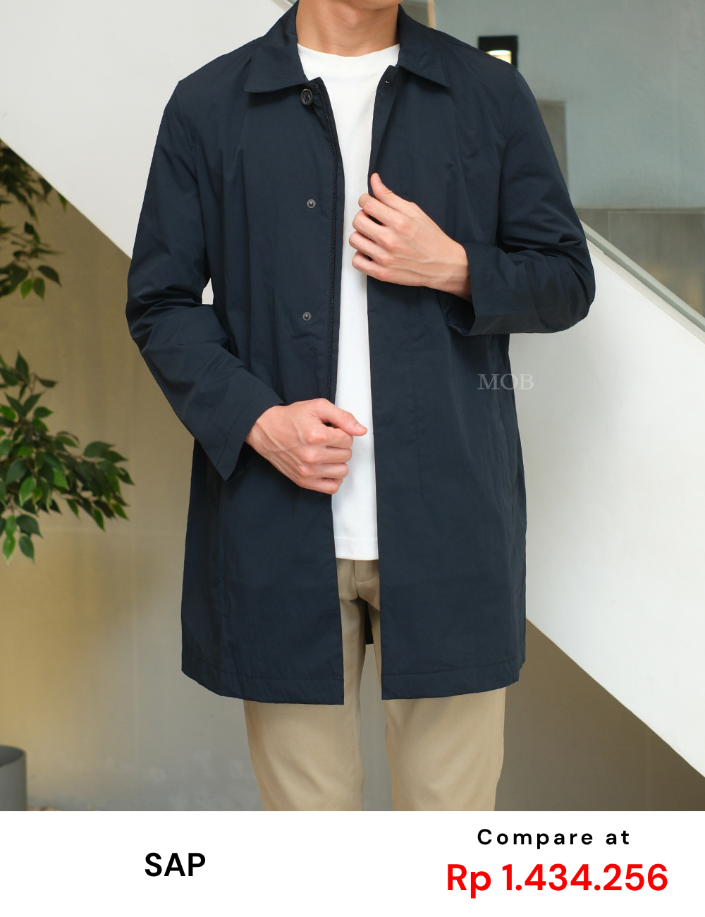 SPJ02001 Single Basic Coat Jacket Navy - MOB