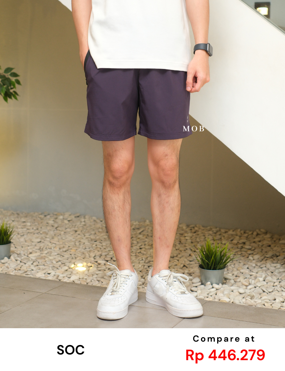 SOCSR01001 Woven Active Shorts Deep Purple