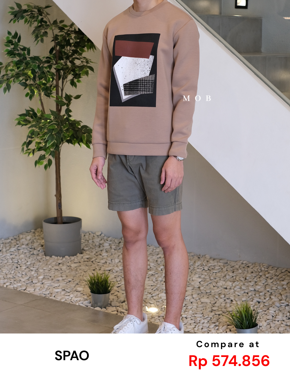SPAOSW03001 Graphic Sweatshirt Brown (110/XL ONLY)