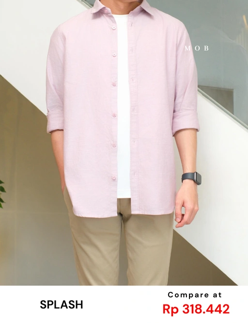 Image of SPLLSS02001 Nature Comfort Slim LS Shirt Pink