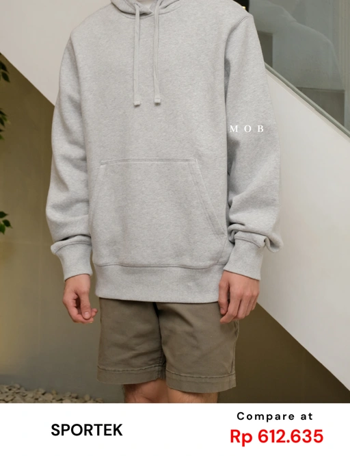 Image of STHOD03004 Pullover Hooded Basic Light Grey 