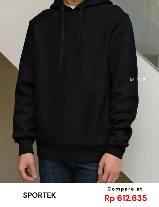 Image of STHOD03001 Pullover Hooded Basic Black 