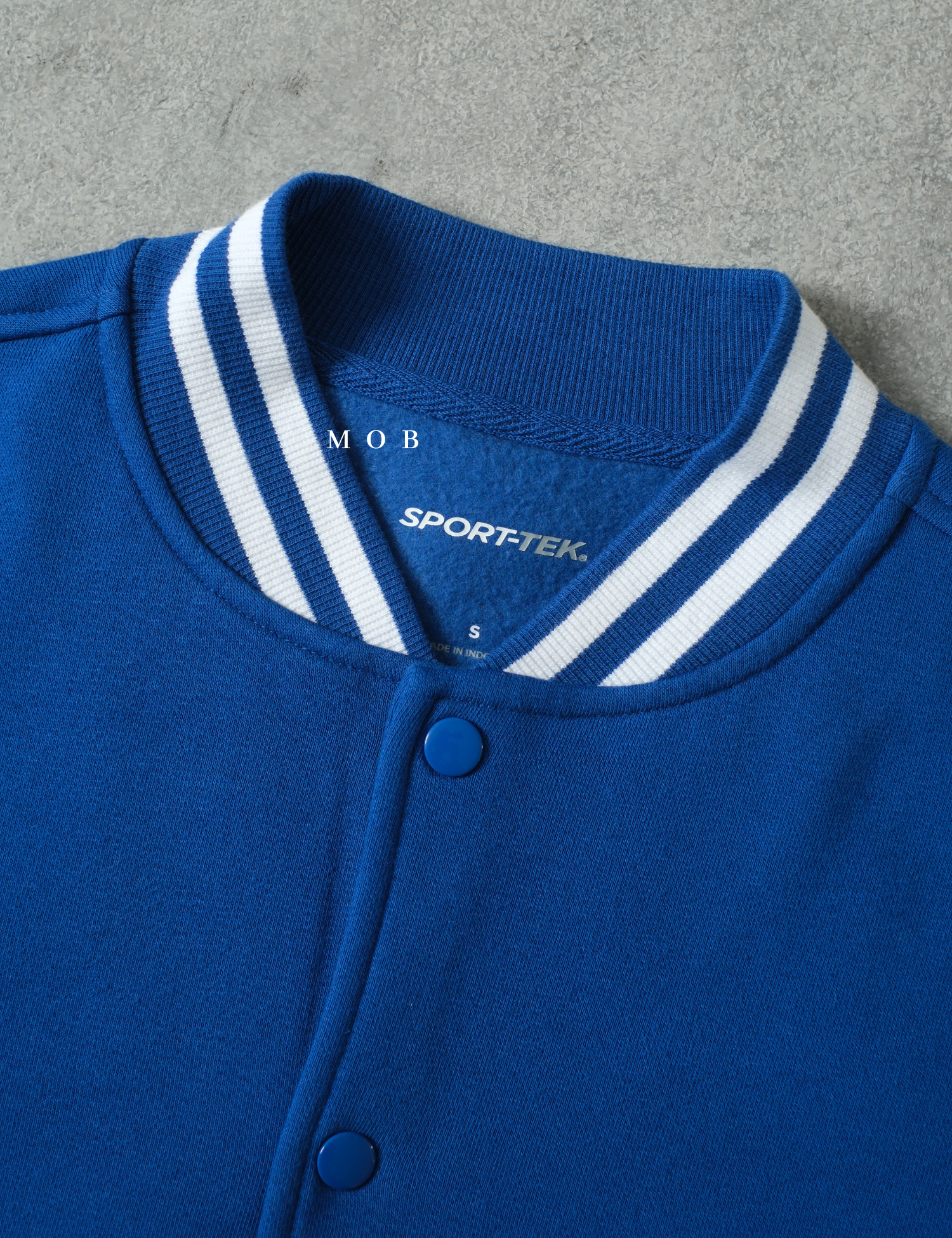 STVR02001 Fleece Letterman Varsity Jacket Blue Grey