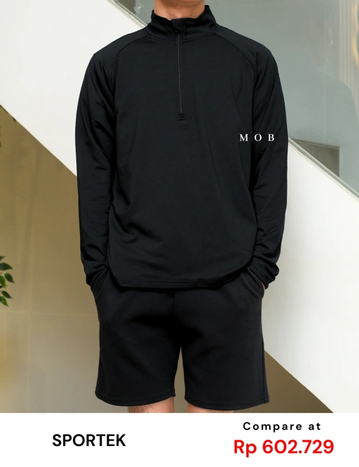 Image of STJ01001 Sport Wick Stretch Half Zip Sweatshirt Black